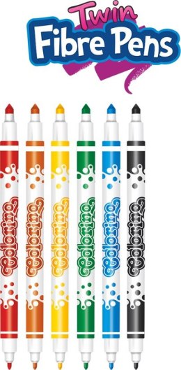 Colorino kids flamastry dwustonne 6 kolorów pisaki mazaki