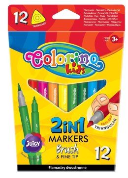 Colorino kids flamastry dwustronne pędzelkowe 12 kolorów pisaki mazaki