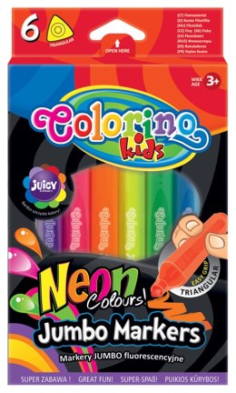 Colorino kids flamastry jumbo trójkatne 6 kolorów neonowe
