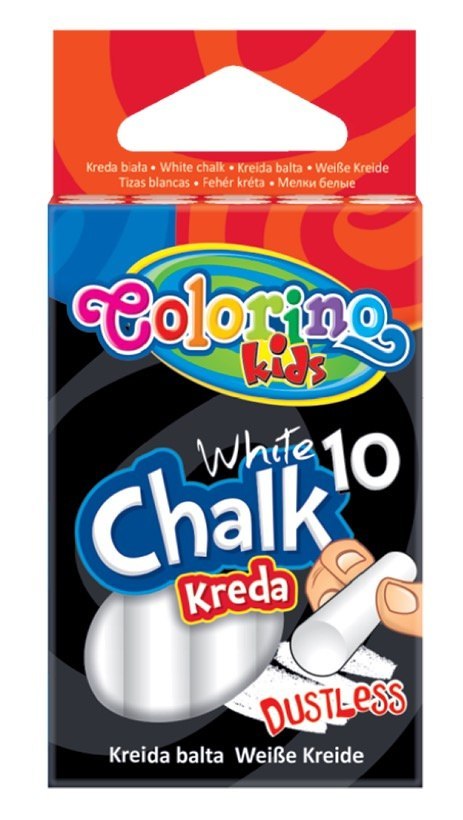 Colorino kids kreda biała bezpyłowa 10 sztuk Colorino kids kreda biała bezpyłowa 10 sztuk