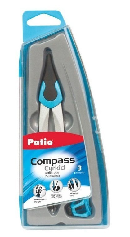 Cyrkiel w plastikowym etui compass zestaw 3 elementowy patio 1szt