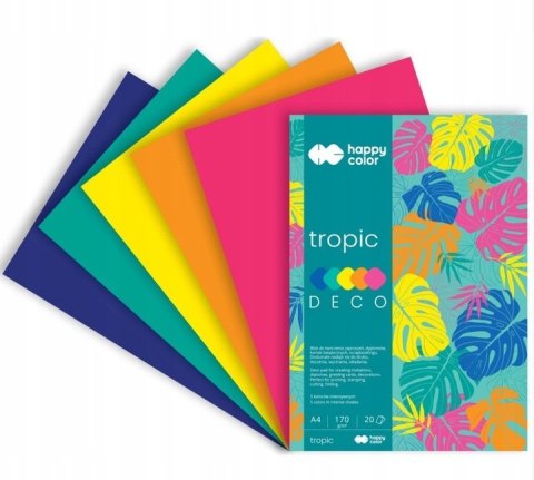 BLOK A4/20K DECO TROPIC 5 KOLORÓW HAPPY COLOR