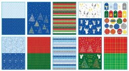 Blok CHRISTMAS z efektami, 150 g/m2, A4, 10 ark, 17 motywów, Happy Color