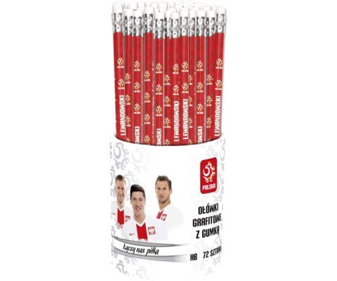 Ołówki grafitowe trójkątne HB z gumką PZPN - 1 szt. Ołówki grafitowe trójkątne HB z gumką PZPN - 1 szt.