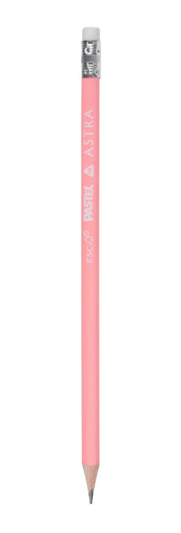 Ołówki grafitowe trójkątne pastelowe HB z miarką i gumką ASTRA PASTEL LINE Ołówki grafitowe trójkątne pastelowe HB z miarką i gumką ASTRA PASTEL LINE