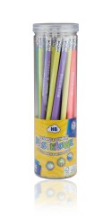 Ołówki grafitowe trójkątne pastelowe HB z miarką i gumką ASTRA PASTEL LINE