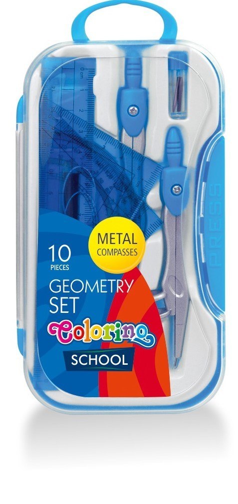 COLORINO - ZESTAW GEOMETRYCZNY - 10 ELEMENTÓW / 4 KOL. / W KASETCE -1 szt. COLORINO - ZESTAW GEOMETRYCZNY - 10 ELEMENTÓW / 4 KOL. / W KASETCE -1 szt.