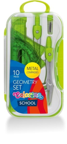 COLORINO - ZESTAW GEOMETRYCZNY - 10 ELEMENTÓW / 4 KOL. / W KASETCE -1 szt.