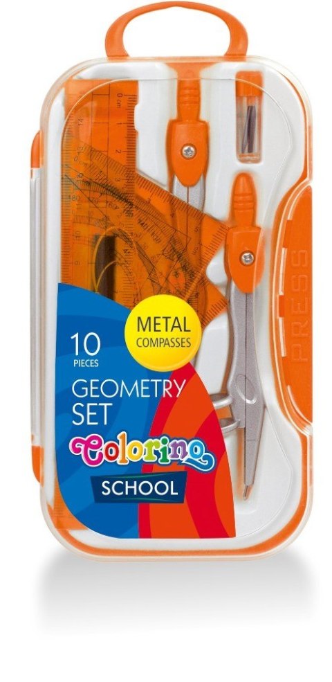 COLORINO - ZESTAW GEOMETRYCZNY - 10 ELEMENTÓW / 4 KOL. / W KASETCE -1 szt. COLORINO - ZESTAW GEOMETRYCZNY - 10 ELEMENTÓW / 4 KOL. / W KASETCE -1 szt.