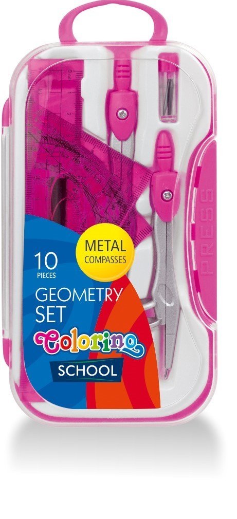 COLORINO - ZESTAW GEOMETRYCZNY - 10 ELEMENTÓW / 4 KOL. / W KASETCE -1 szt. COLORINO - ZESTAW GEOMETRYCZNY - 10 ELEMENTÓW / 4 KOL. / W KASETCE -1 szt.