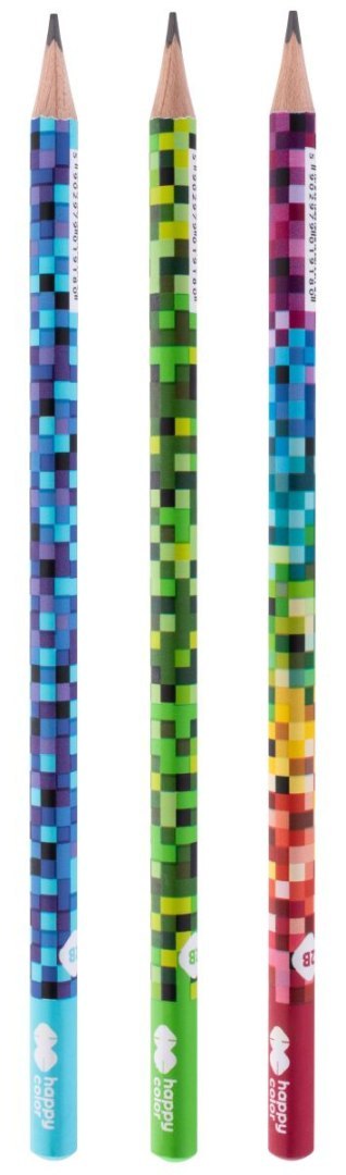 Ołówek trójkątny, 2B, PIXI, Happy Color