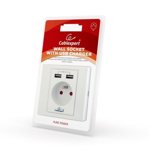 GNIAZDKO ELEKTRYCZNE +USB ŁADOWARKA 2xUSB 2.1A GNIAZDKO ELEKTRYCZNE +USB ŁADOWARKA 2xUSB 2.1A