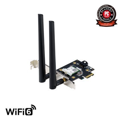 ASUS PCE-AX3000 (802.11ax) AX3000 Dual-Band PCIe Wi-Fi 6 Asus 2 external antennas Bluetooth 5.0, WPA3 network security, OFDMA